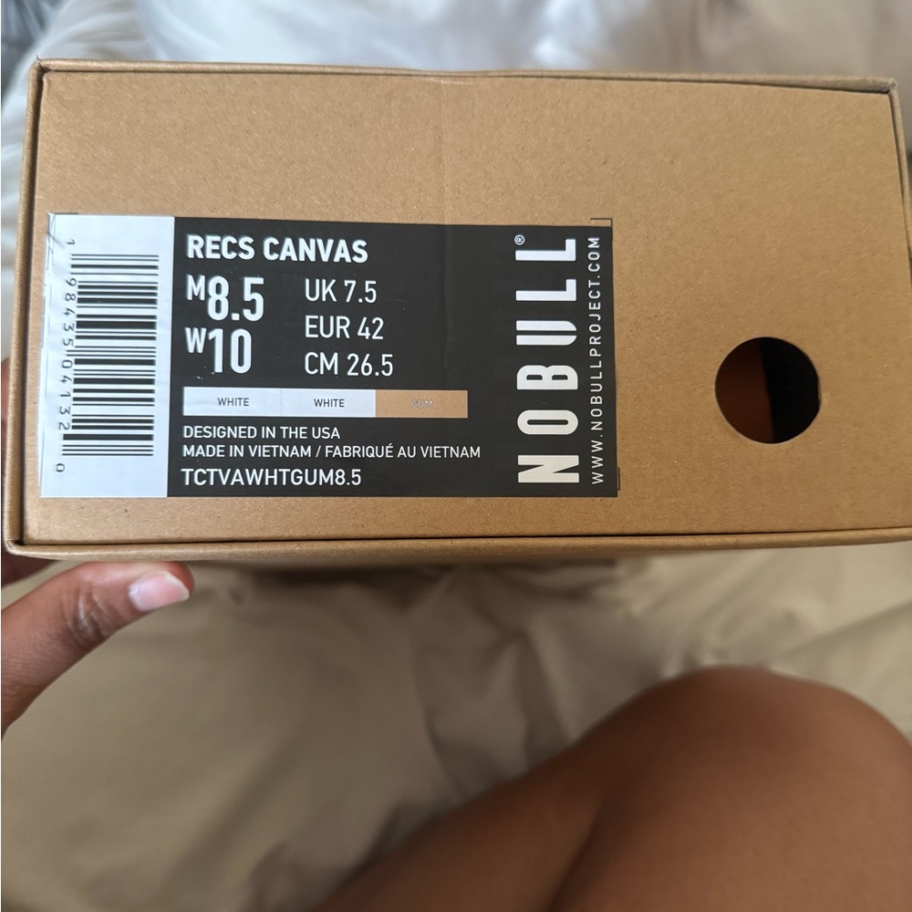 NOBULL Recs Canvas Shoes - White and Gum bottom